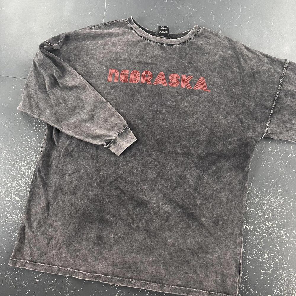 Chicka D Nebraska Cornhuskers Shirt Womens Medium Black Tie Dye Spirit Jersey